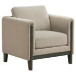 ISLINGTON 3-PIECE UPHOLSTERED PANEL ARM SOFA SET TAUPE - Image 11