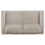 ISLINGTON FABRIC UPHOLSTERED PANEL ARM LOVESEAT TAUPE - Image 6