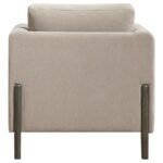 ISLINGTON FABRIC UPHOLSTERED PANEL ARM ACCENT CHAIR TAUPE - Image 5