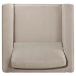 ISLINGTON FABRIC UPHOLSTERED PANEL ARM ACCENT CHAIR TAUPE - Image 6