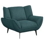 ACTON UPHOLSTERED FLARED ARM ACCENT CHAIR TEAL BLUE