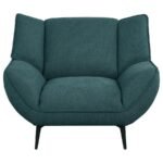 ACTON UPHOLSTERED FLARED ARM ACCENT CHAIR TEAL BLUE - Image 3