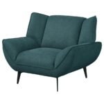 ACTON UPHOLSTERED FLARED ARM ACCENT CHAIR TEAL BLUE - Image 4