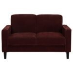 RUTH 3-PIECE FABRIC UPHOLSTERED TRACK ARM SOFA RUST RED - Image 8