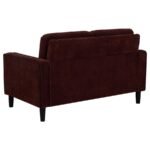 RUTH 3-PIECE FABRIC UPHOLSTERED TRACK ARM SOFA RUST RED - Image 9