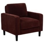 RUTH 3-PIECE FABRIC UPHOLSTERED TRACK ARM SOFA RUST RED - Image 11