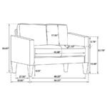 RUTH 3-PIECE FABRIC UPHOLSTERED TRACK ARM SOFA RUST RED - Image 17