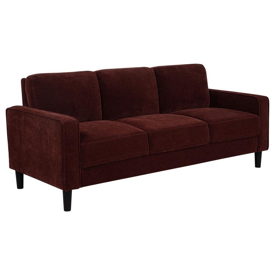 511211_02x900.jpg RUTH 77-INCH FABRIC UPHOLSTERED TRACK ARM SOFA RUST RED - Image 1