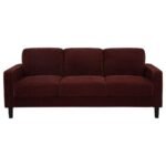 RUTH 77-INCH FABRIC UPHOLSTERED TRACK ARM SOFA RUST RED - Image 3