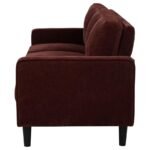 RUTH 77-INCH FABRIC UPHOLSTERED TRACK ARM SOFA RUST RED - Image 5