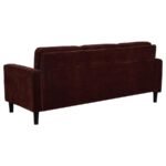 RUTH 77-INCH FABRIC UPHOLSTERED TRACK ARM SOFA RUST RED - Image 6