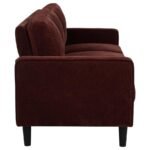 RUTH 77-INCH FABRIC UPHOLSTERED TRACK ARM SOFA RUST RED - Image 8