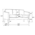 RUTH 77-INCH FABRIC UPHOLSTERED TRACK ARM SOFA RUST RED - Image 10