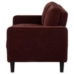 RUTH FABRIC UPHOLSTERED TRACK ARM LOVESEAT RUST RED - Image 5