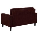 RUTH FABRIC UPHOLSTERED TRACK ARM LOVESEAT RUST RED - Image 6