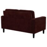RUTH FABRIC UPHOLSTERED TRACK ARM LOVESEAT RUST RED - Image 7