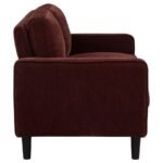 RUTH FABRIC UPHOLSTERED TRACK ARM LOVESEAT RUST RED - Image 8