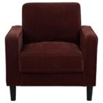 RUTH FABRIC UPHOLSTERED TRACK ARM ACCENT CHAIR RUST RED - Image 3