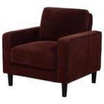 RUTH FABRIC UPHOLSTERED TRACK ARM ACCENT CHAIR RUST RED - Image 4