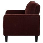 RUTH FABRIC UPHOLSTERED TRACK ARM ACCENT CHAIR RUST RED - Image 5