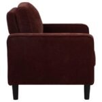 RUTH FABRIC UPHOLSTERED TRACK ARM ACCENT CHAIR RUST RED - Image 7