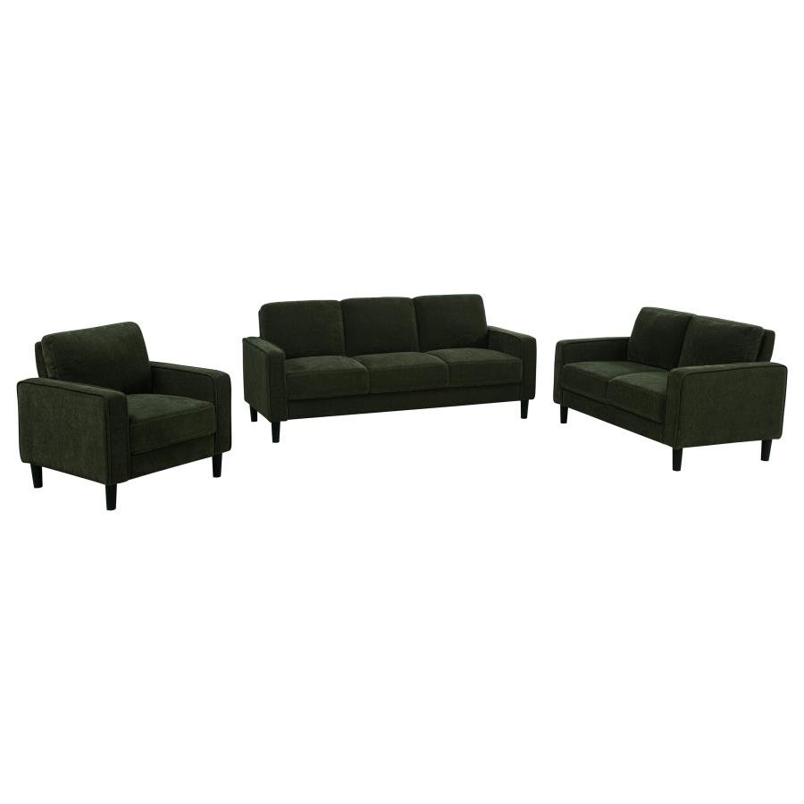 511214-S3_02x900.jpg RUTH 3-PIECE FABRIC UPHOLSTERED TRACK ARM SOFA MATCHA GREEN - Image 1