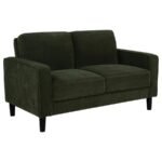 RUTH 3-PIECE FABRIC UPHOLSTERED TRACK ARM SOFA MATCHA GREEN - Image 7