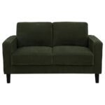 RUTH 3-PIECE FABRIC UPHOLSTERED TRACK ARM SOFA MATCHA GREEN - Image 8