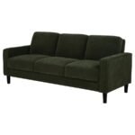 RUTH 77-INCH FABRIC UPHOLSTERED TRACK ARM SOFA MATCHA GREEN - Image 4