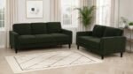 RUTH 77-INCH FABRIC UPHOLSTERED TRACK ARM SOFA MATCHA GREEN - Image 11