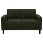 RUTH FABRIC UPHOLSTERED TRACK ARM LOVESEAT MATCHA GREEN - Image 3