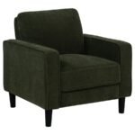 RUTH FABRIC UPHOLSTERED TRACK ARM ACCENT CHAIR MATCHA GREEN