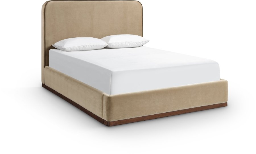 51244.jpg Rava Velvet Upholstered Bed - Image 1