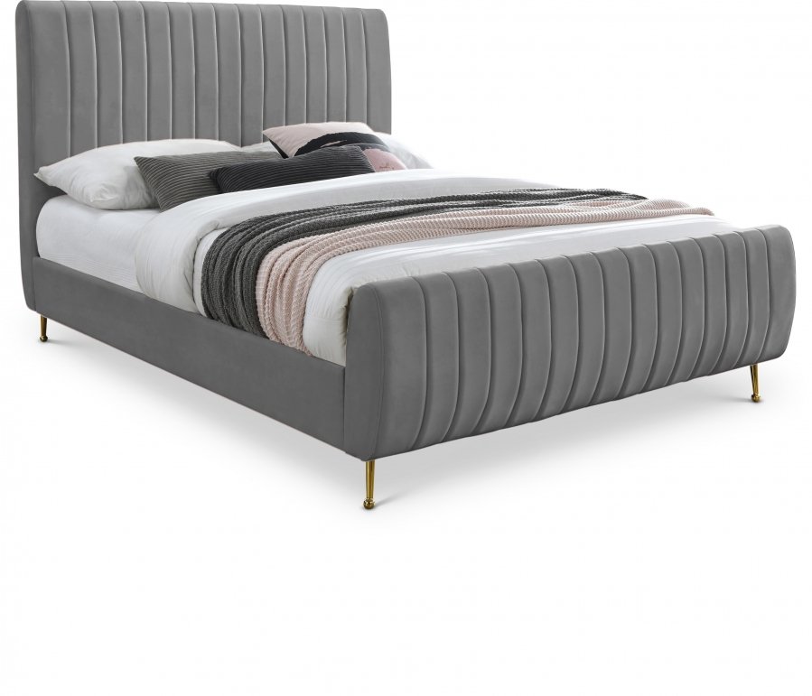 5136.jpg Zara Velvet Upholstered Bed - Image 1