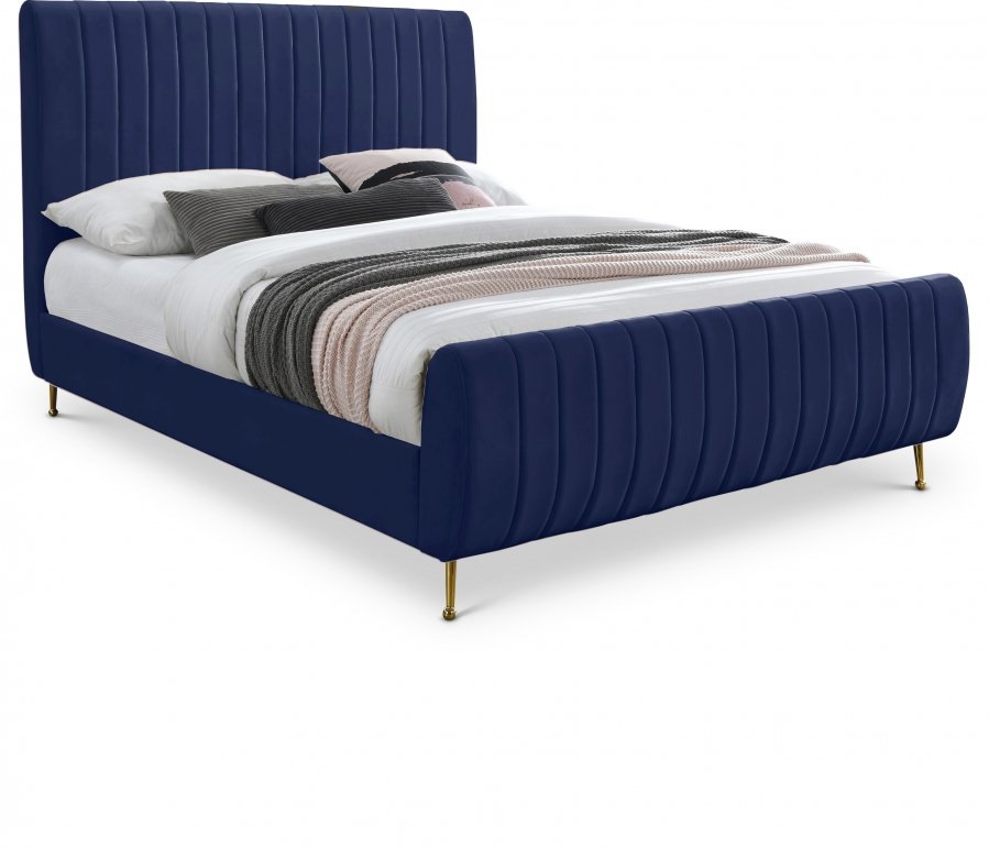 5141.jpg Zara Velvet Upholstered Bed - Image 1