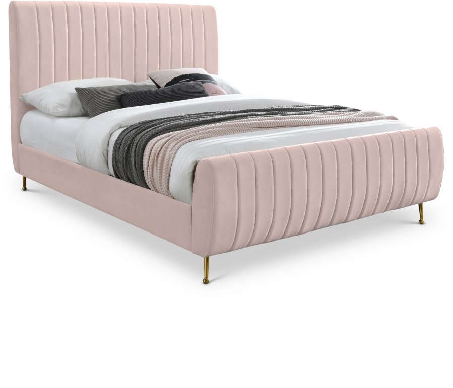 5146.jpg Zara Velvet Upholstered Bed - Image 1