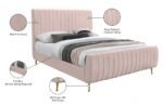 Zara Velvet Upholstered Bed - Image 10