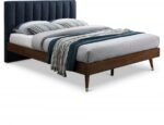 Vance Mid-Century Modern Linen Textured Fabric Upholstered Bed