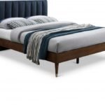 Vance Mid-Century Modern Linen Textured Fabric Upholstered Bed