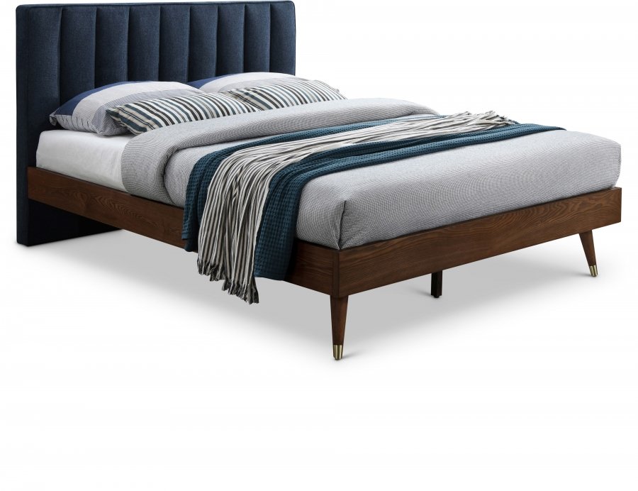 5152.jpg Vance Mid-Century Modern Linen Textured Fabric Upholstered Bed - Image 1