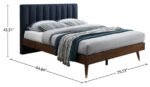 Vance Mid-Century Modern Linen Textured Fabric Upholstered Bed - Image 9