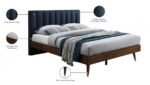 Vance Mid-Century Modern Linen Textured Fabric Upholstered Bed - Image 10