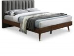 Vance Mid-Century Modern Linen Textured Fabric Upholstered Bed