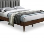 Vance Mid-Century Modern Linen Textured Fabric Upholstered Bed