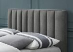 Vance Mid-Century Modern Linen Textured Fabric Upholstered Bed - Image 6