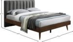 Vance Mid-Century Modern Linen Textured Fabric Upholstered Bed - Image 9