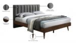 Vance Mid-Century Modern Linen Textured Fabric Upholstered Bed - Image 10