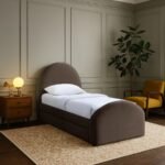 Andaz Chenille Fabric Upholstered Twin Trundle Bed - Image 2