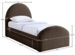 Andaz Chenille Fabric Upholstered Twin Trundle Bed - Image 9