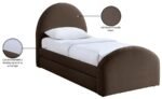 Andaz Chenille Fabric Upholstered Twin Trundle Bed - Image 10